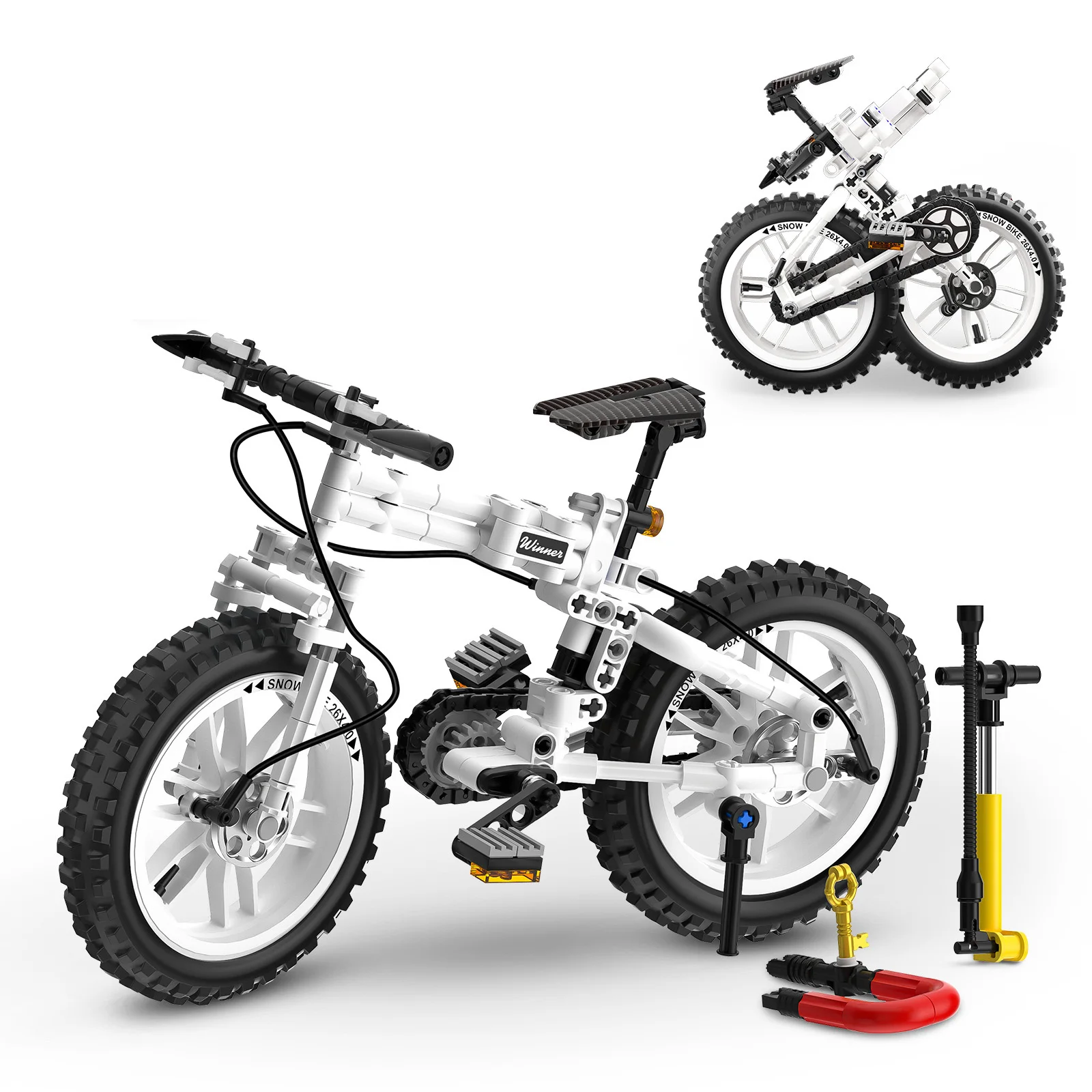 

Technical Foldable Bike Building Block 1:6 Scale Bicycle Model Sets Vehicle Steam Assembly Bricks Toys Collection For Kids Gifts