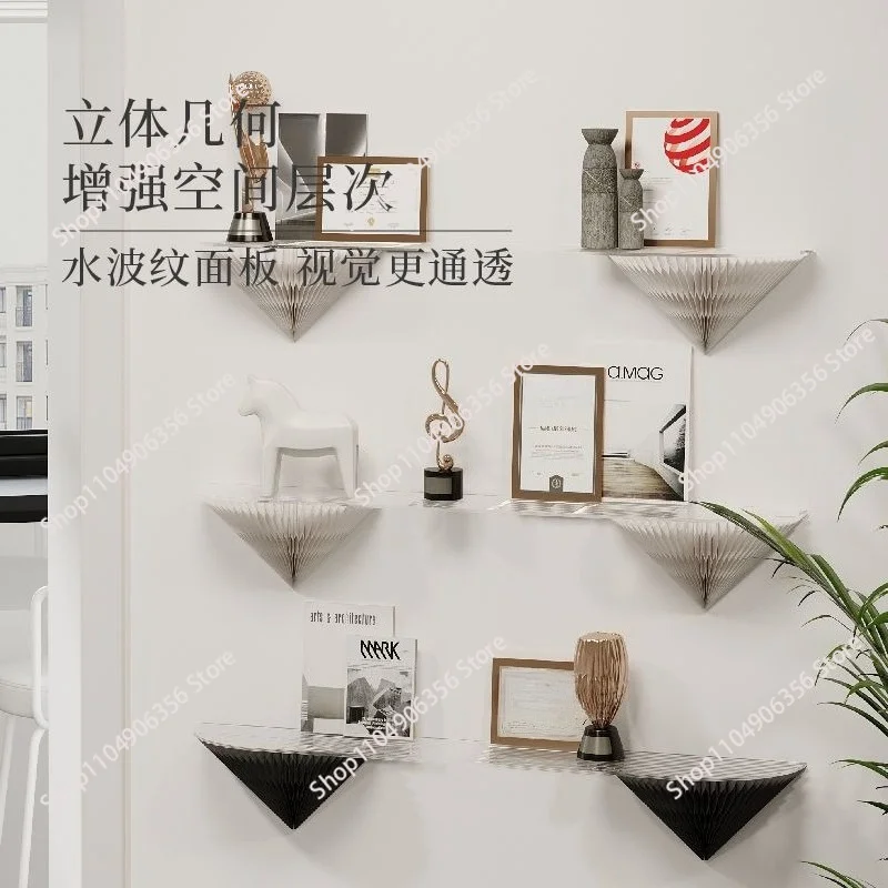 No Drill Wall Mount Floating Shelf, Accordion Paper Wall Display Rack, Decorative Wall Storage Board for Home