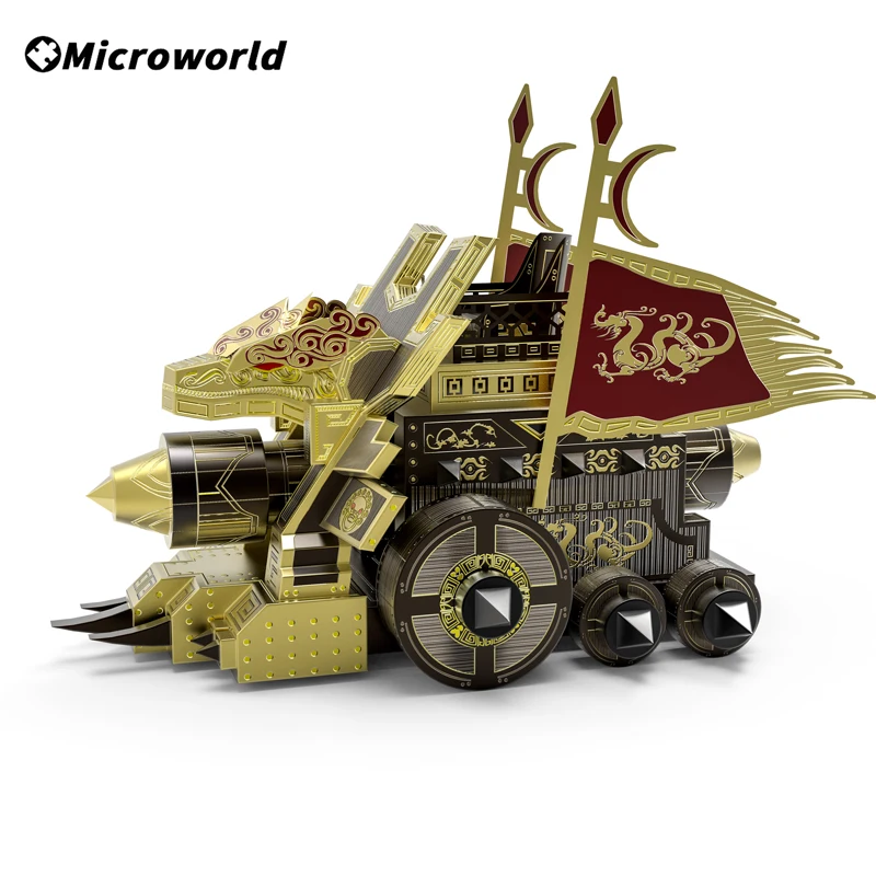 Microworld 3D Metal Styling Puzzle Game Dragon Hammer Chariot Model Kits Laser Cutting DIY Jigsaw Toys Gifts For Home Decoration