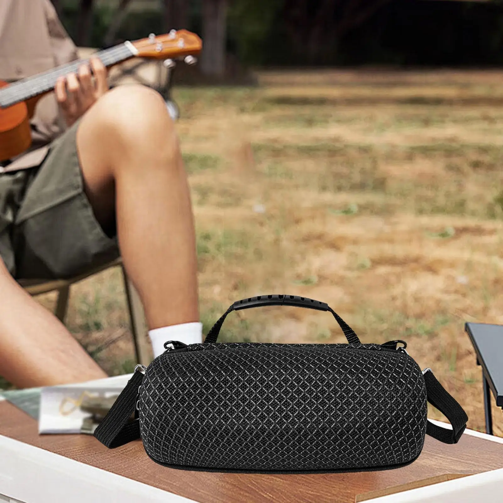 휴대용 스피커 보관 가방 방수 조절 가능한 어깨 스트랩 보호 홀더 여행 캠핑 낚시 피크닉을위한 핸드백