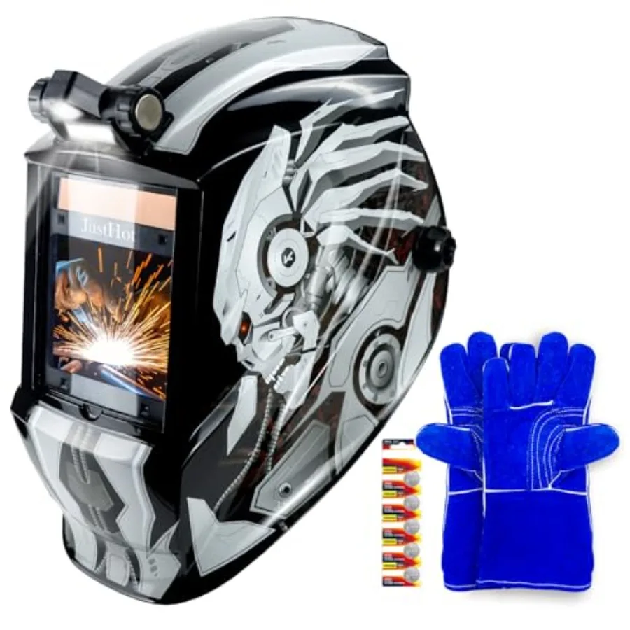 

Large Viewing Welding Helmet Auto Darkening Welding Mask with Light Solar Powered True Color Welder Mask with 4 Arc Sensor Wide