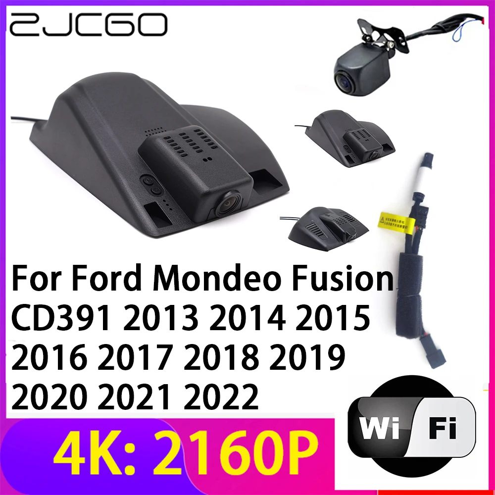 

Видеорегистратор ZJCGO 4K 2160P, 2 объектива, Wi-Fi, ночное видение, для Ford Mondeo Fusion CD391 2013 ~ 2022