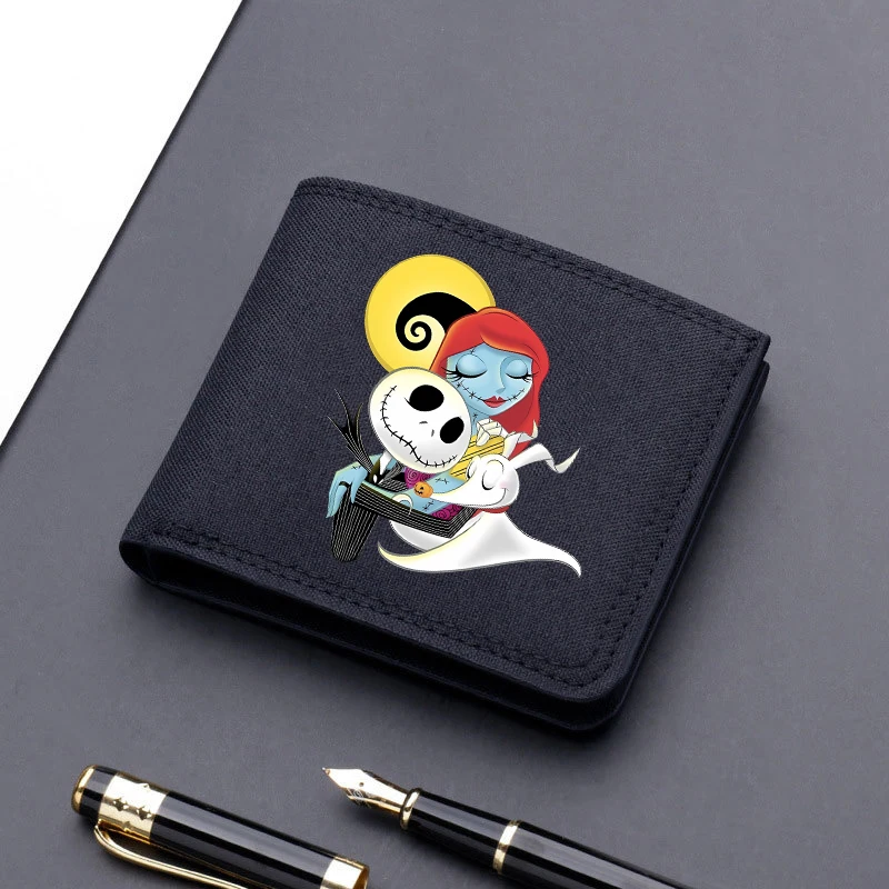 Disney The Nightmare Before Christmas Wallet for Men Anime Coin Purse Travel ID Card Holder Billfold Kids Halloween Bags Gift