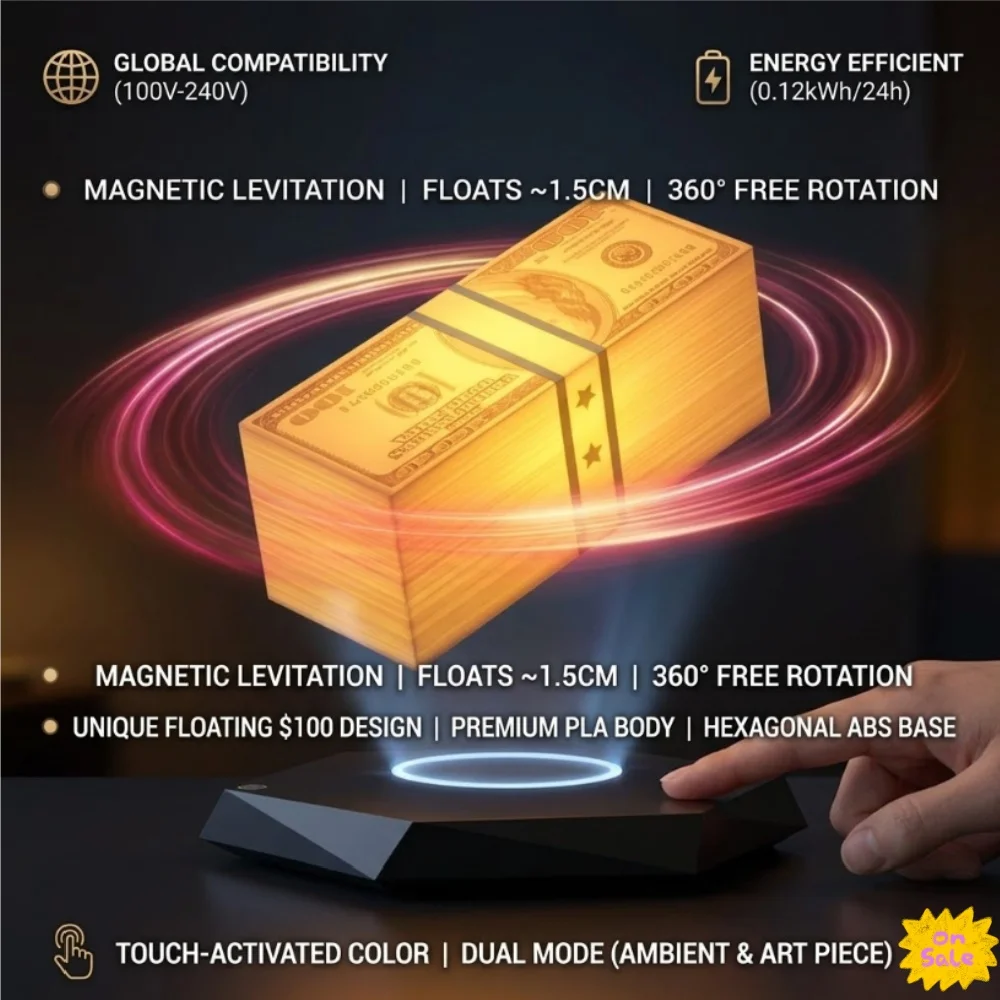 Floating Dollar Lamp Magnetic Levitation Floating Light 360°
