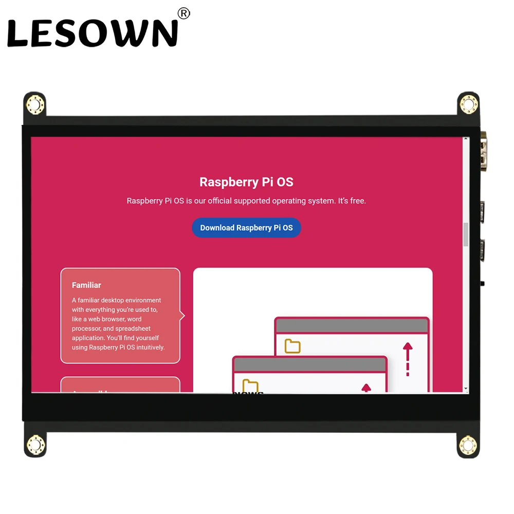 LESOWN 7 inch HDMI Touch Screen mini Monitor LCD Panel Small Wide Raspberry Pi Display Module for Laptop PC Mac Second Screen