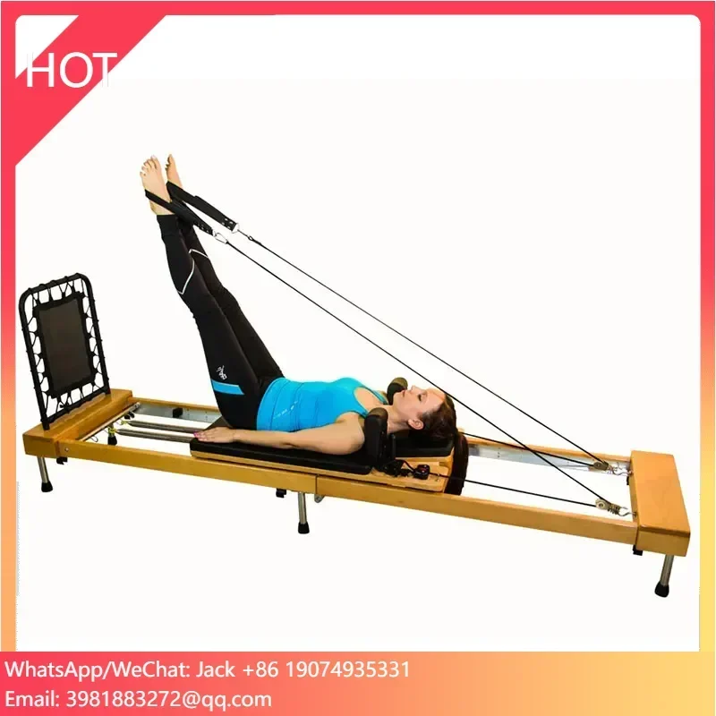 

Convenient Storage Oak Folding Reformer Professional Yoga Training Pilates Exercise Equipment Fitness Reformer Home Studio