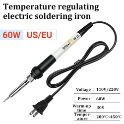 60W Electric Soldering Iron LCD Digital Display Adjustable Temperature Welding Repair Tools 220V / 110V Solder Wire Tips