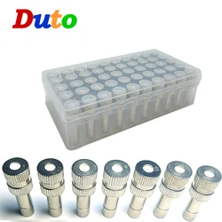 6mm Misting Nozzles Orifice 0.1mm-0.8mm Quick Connector Atomizing Mister Sprayer Nozzle For Outdoor Cooling 50PCS/Box