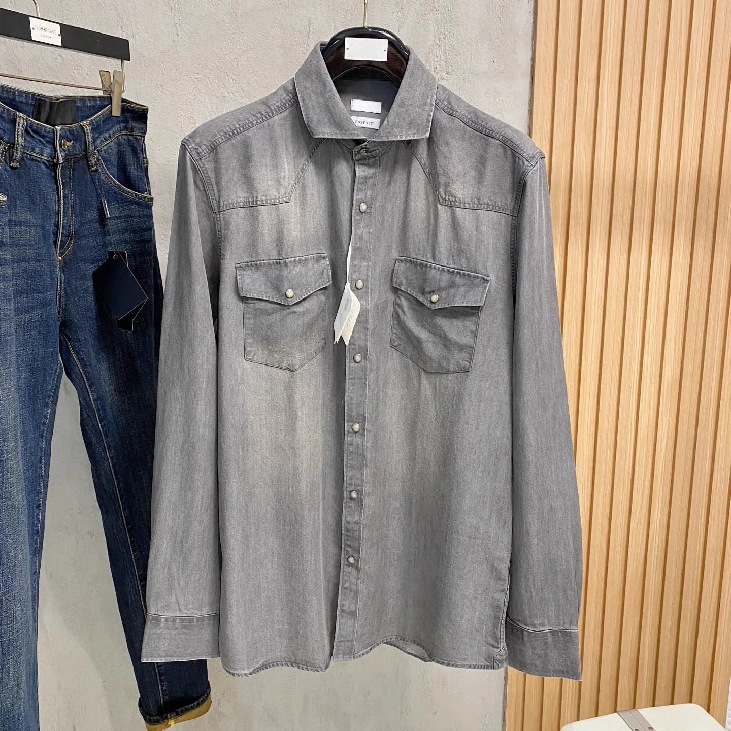 

BC Italian Casual Lapel Long Sleeve Denim Shirt