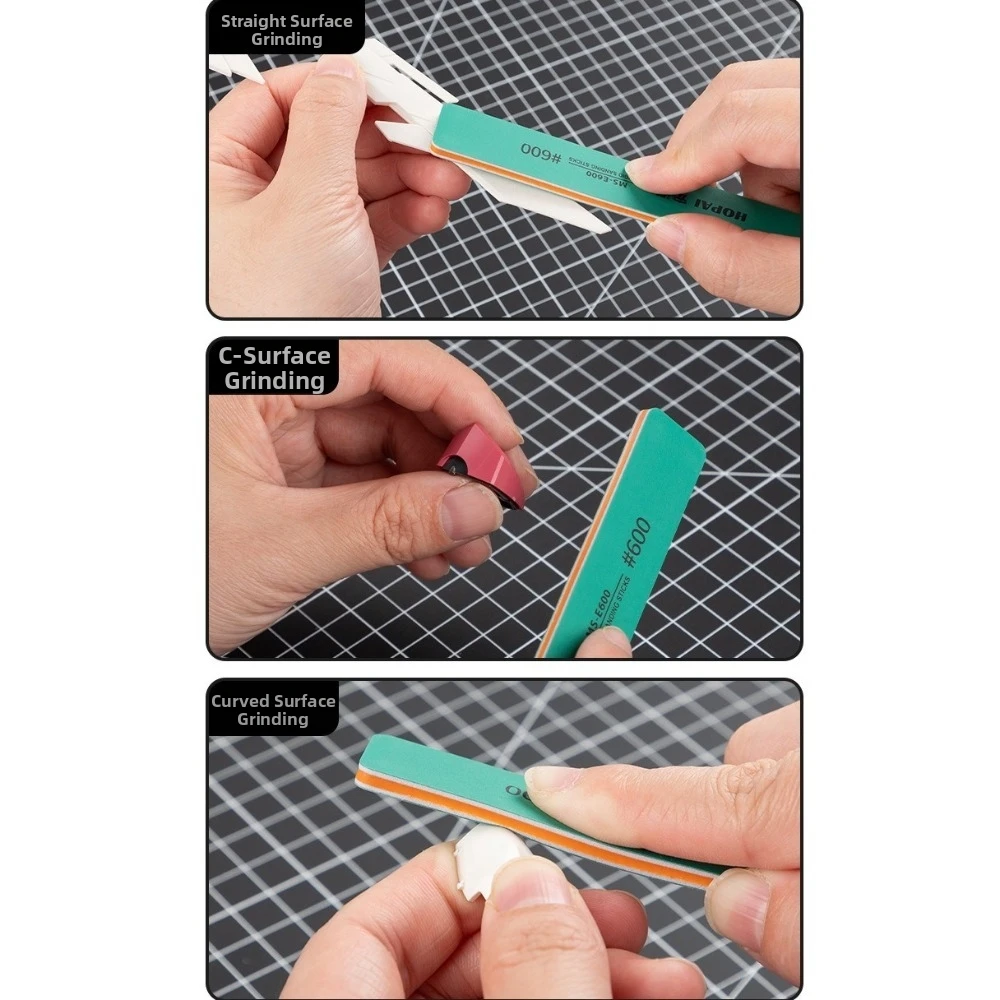 Semi-rigid Semi-rigid Sanding Sticks Reusable Wet Dry Use Plastic Model Polishing Rod Washable Model Build Tools for Model Build