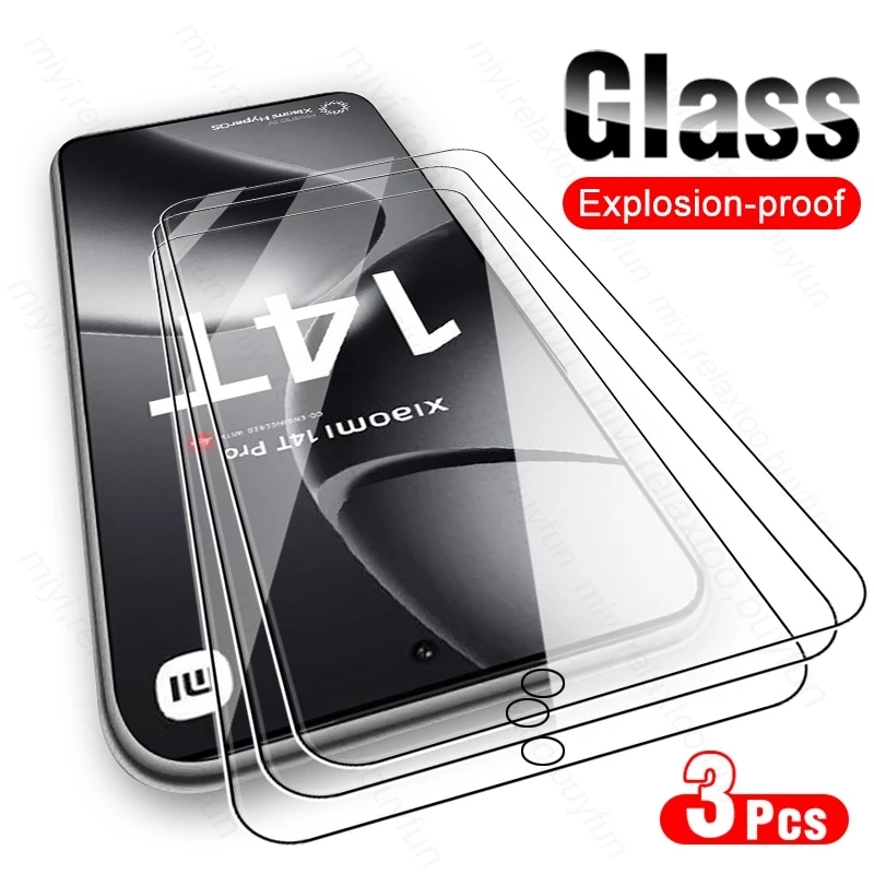 Xiaomi14T Glass 3Pcs 9H Tempered Glass for Xiaomi Mi14T Mi 14T 14 T T14 Pro 2024 Screen Protectors Explosion-Proof HD Film Cover