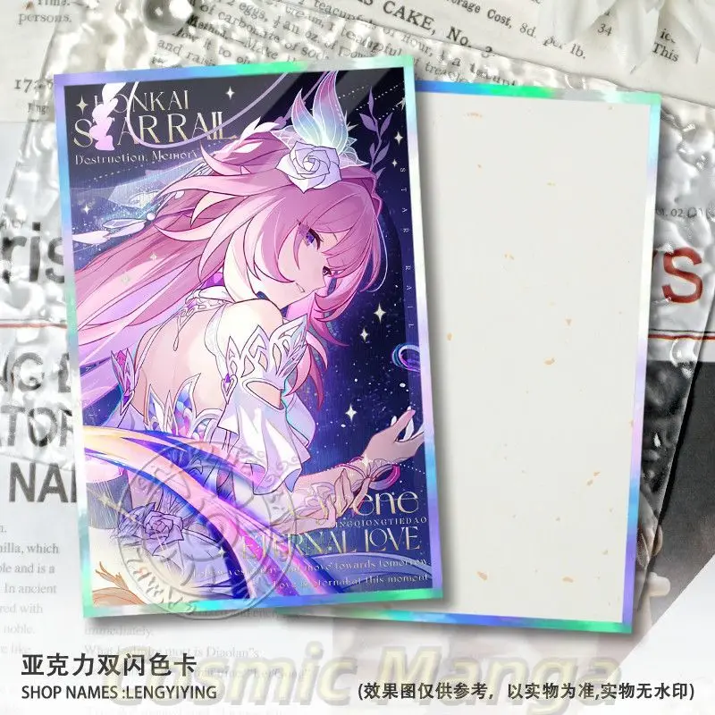 أنيمي سيرين أنكسا الاكريليك ورقة ملونة لعبة هونكاي: ستار السكك الحديدية الليزر Shikishi تأثيري فلاش مزدوج حلية بطاقة توقيع هدية #1