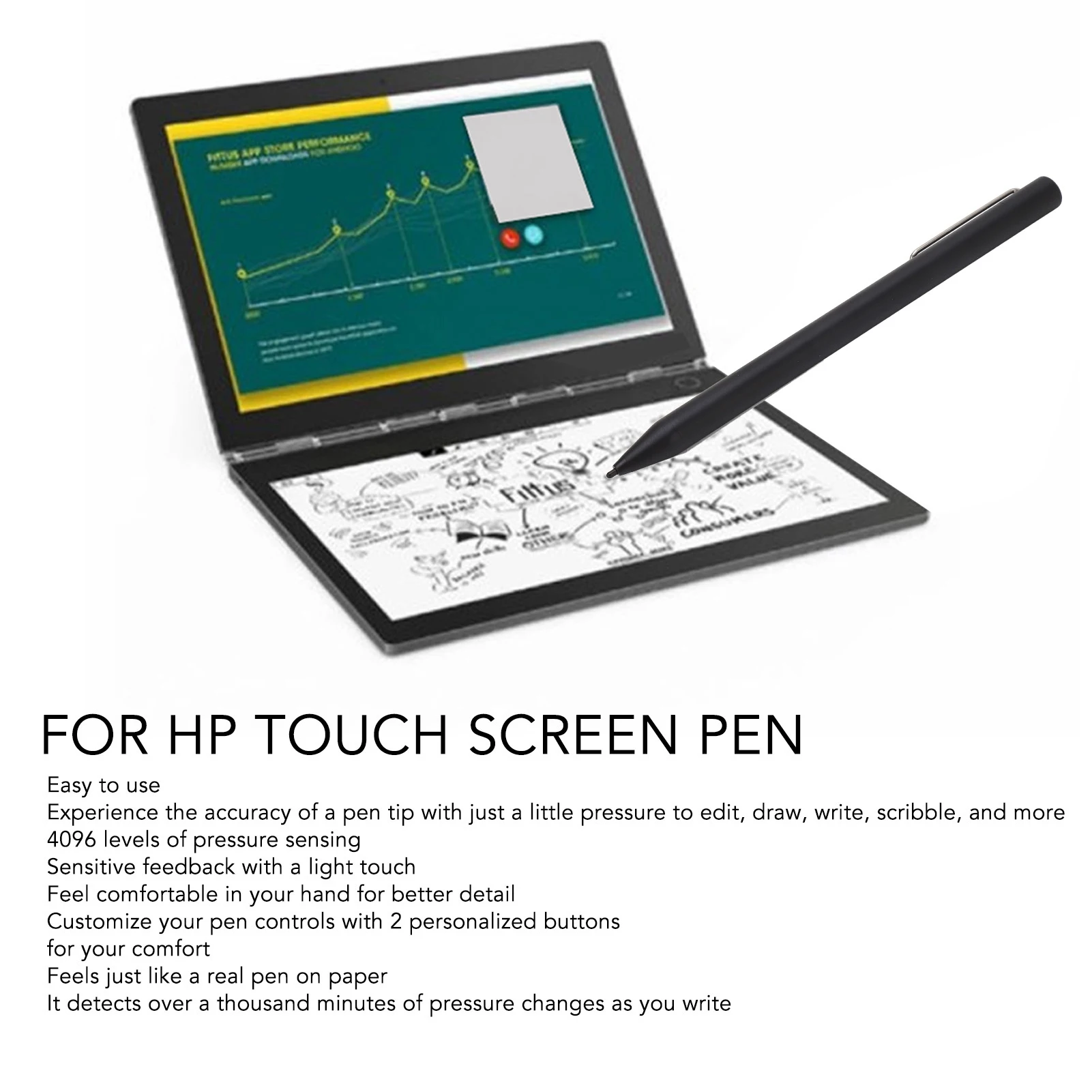 

Active Pen Pen 1MR94AA Sensitive Fluent Lightweight for ENVY X360 15 Dr0xxx for Pavilion X360 15 Br0xx