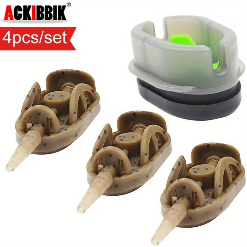

Ackibbik 4pcs Carp Fishing Method Feeder Kit 3 Inline Feeders with 1 Quick Release Mould Carp Baits Tool for Carp Fishing Tackle