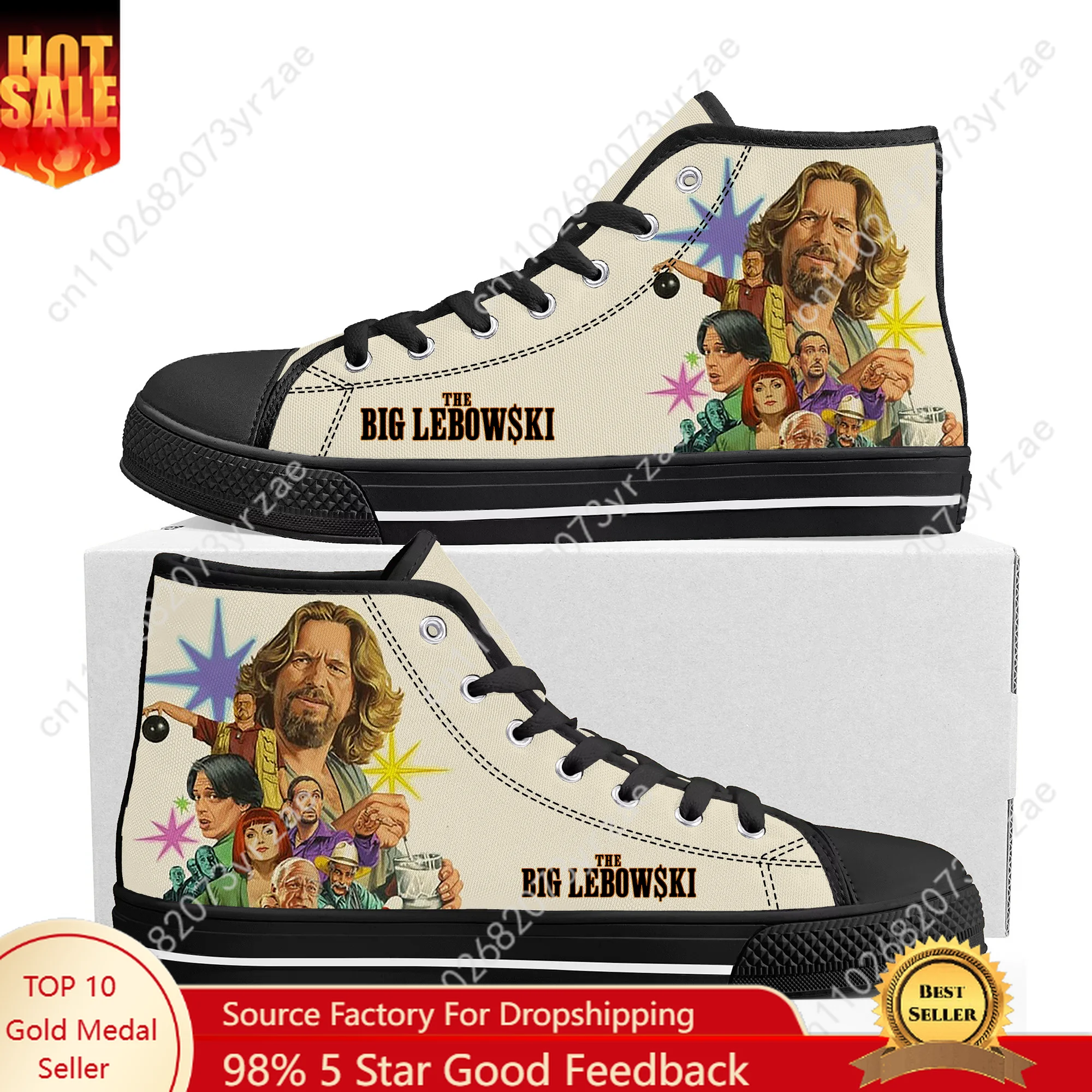 

The Big Lebowski High Top Sneakers Men Women Teenager High Quality Fashion Trend Canvas Sneaker Built Casual Couple Custom Shoe