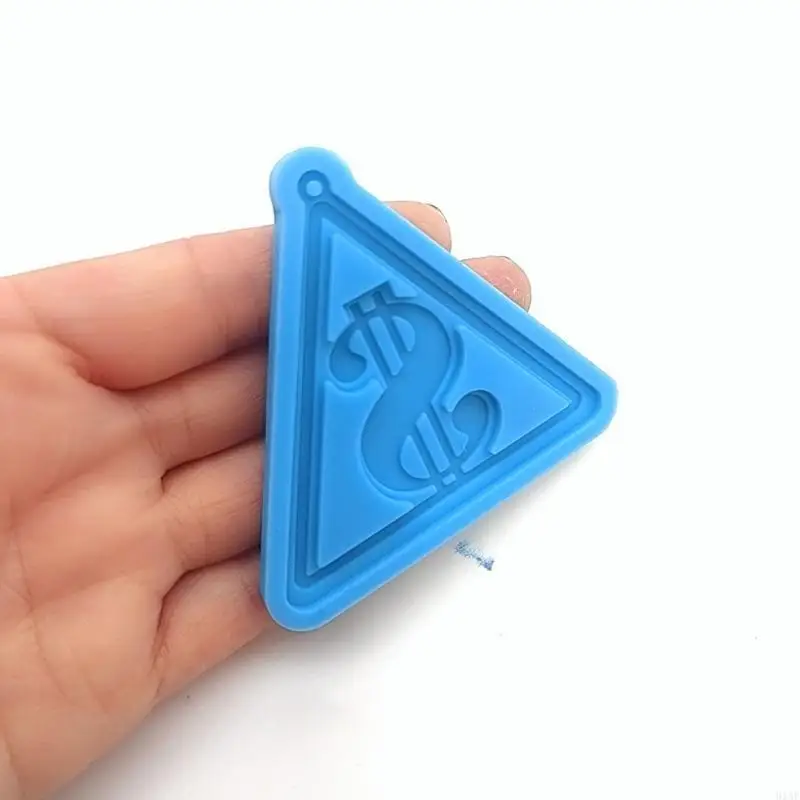 

91AF Dollar Sign Triangle Shaped Silicone Resin Mold DIY Craft Keychain Pendant Mold