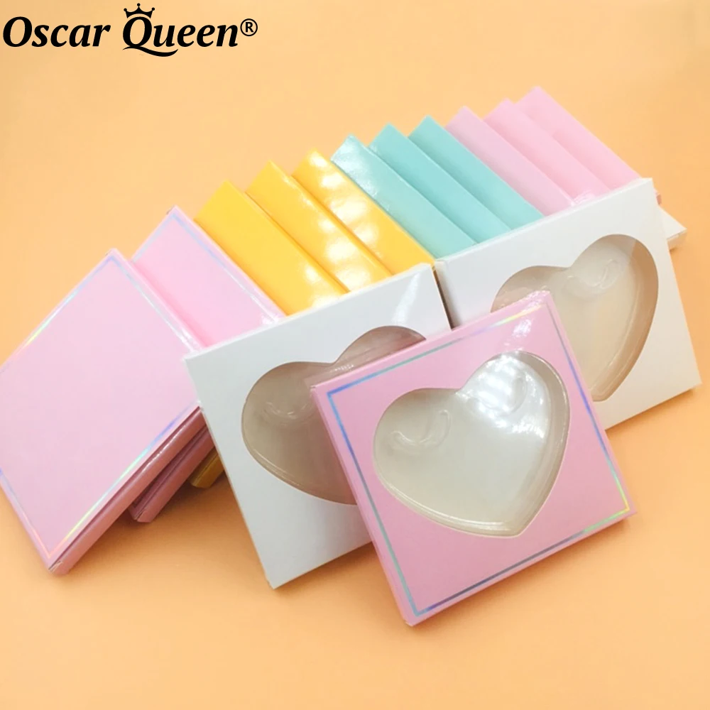 

Wholesale 20/30/50 PCS False Eyelashes Extension Heart-Shaped Boxes Mink Lashes Bulk Fluffy Fake Lashes Packaging Cases Supplies