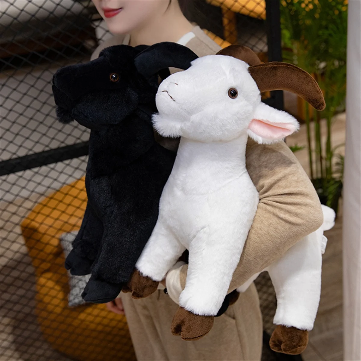 Ranch Animal Series Soft Cute Simulation Goat Mountain Lifelike Plush Toy Doll Children'S Gift 40cm A