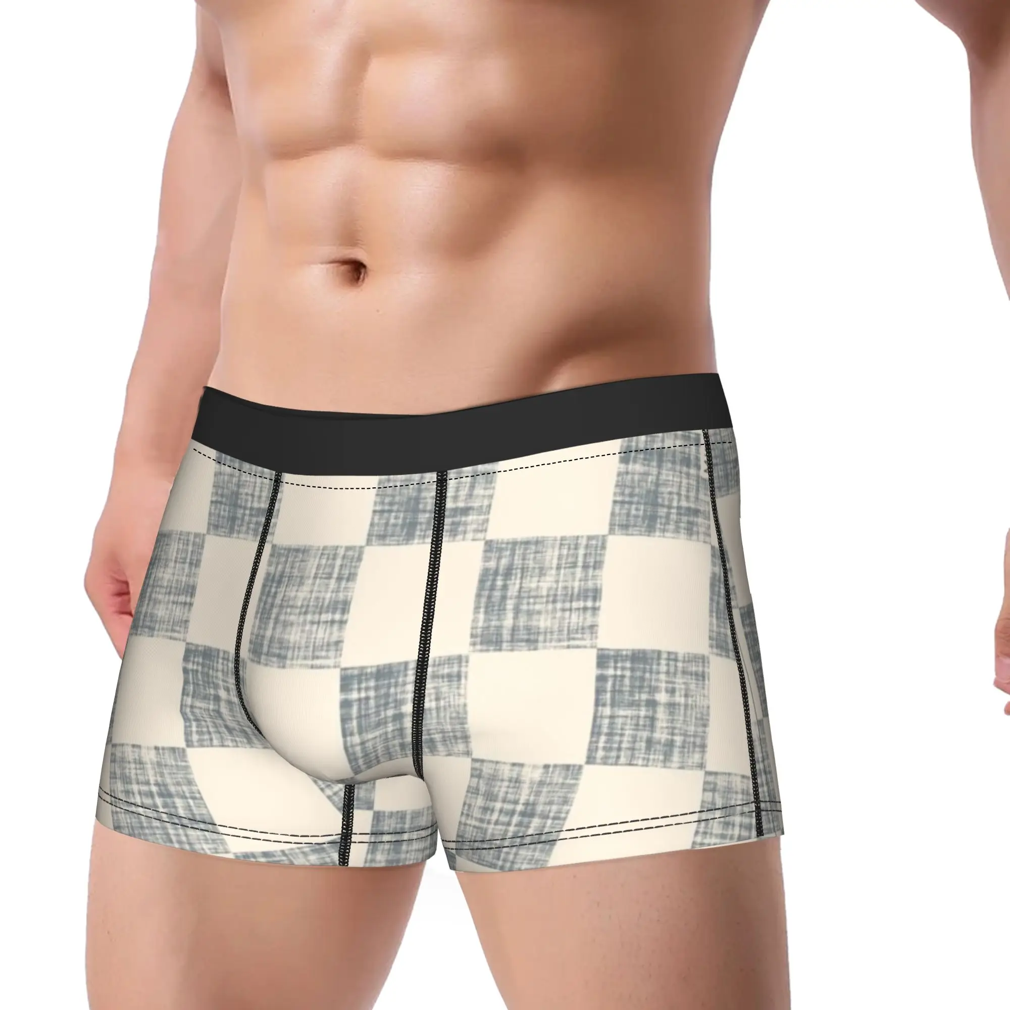 Check Pattern (10) Checkerboard Underpants Homme Panties Man Underwear Comfortable Shorts Boxer Briefs