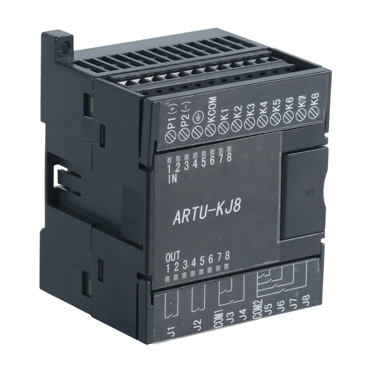 ARTU-KJ8 Remote I/O Terminal Dry Contact Input Relay Output 8DI 8DO Remote Terminal Unit with RS485 for Industry Control