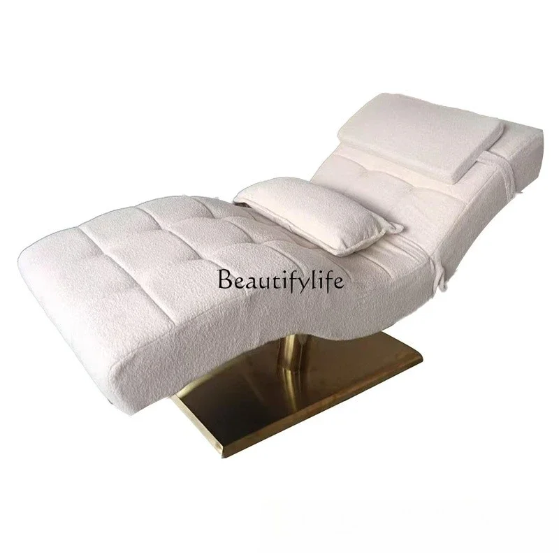 

01-S-shaped beauty salon massage traditional Chinese medicine eyelash massage physiotherapy bed with hole massage bed