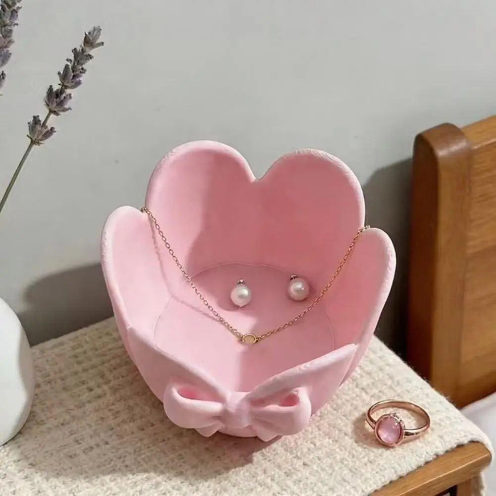3d Printed Jewelry Dish Decorative Storage Bowl 3d Printed Jewelry Tray Flower Bow Storage Bowl for Rings Earrings for Vanity