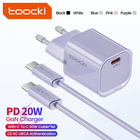 Toocki 20W Type C GaN Charger PD QC 3.0 Quick Charge USB Type C Phone Charger For iPhone 15 14 13 12 11 Pro Max iPad Charging