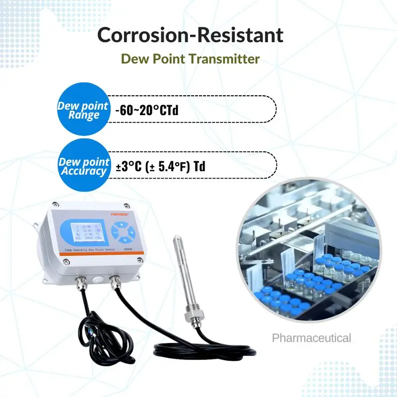 

Dew Point Sensor Transmitter With Corrosion Resistant -60 To 20℃Td RS485 4-20mA 0-5V 0-10V