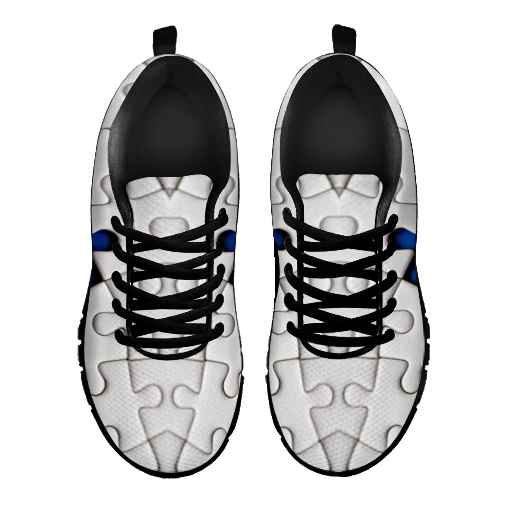 Autism Awareness Designs Luxury Brand Sneakers Puzzle Print Footwear World Autism Awareness Day Casual Sneaekrs
