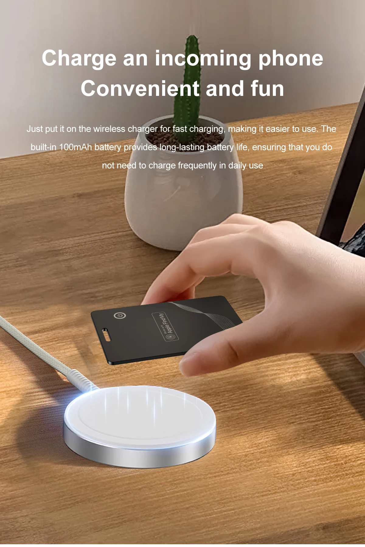 new Smart Airtag Card Smart Anti-lost Device Wireless Charging Find My Locator Suitable for Apple Search App motion tracking