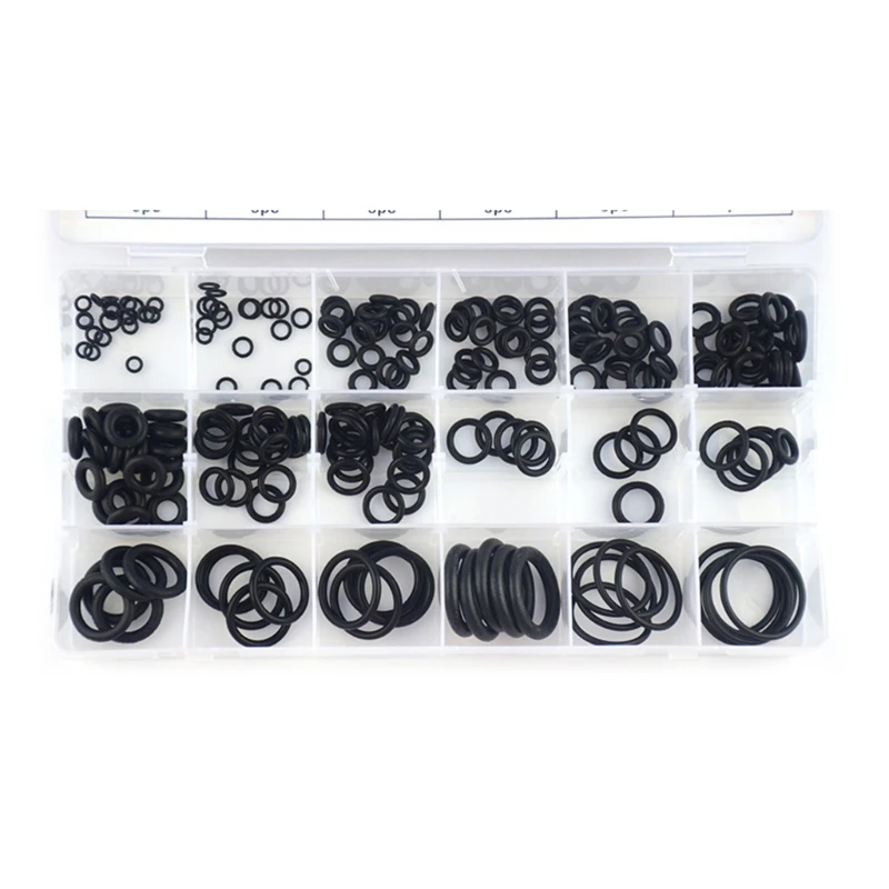 225pcs Rubber O Rings Assortment Set Plumbing Workshop Tool Oil Resistant Dropship