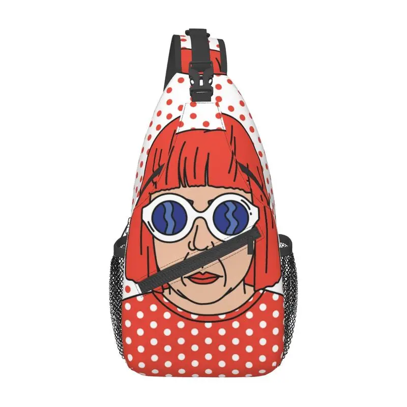 Yayoi Kusama-Bolso cruzado de pecho para hombre, mochila de hombro a la moda para Camping y ciclismo