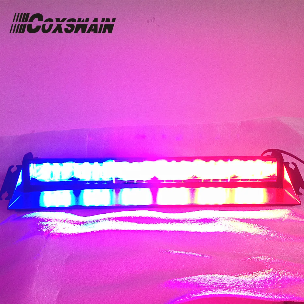 COXSWAIN 6E3B LED Windshield Strobe Light, 54W LED Warning Light Interior Dash Visor Light for Car Police Ambulance Fire Trucks