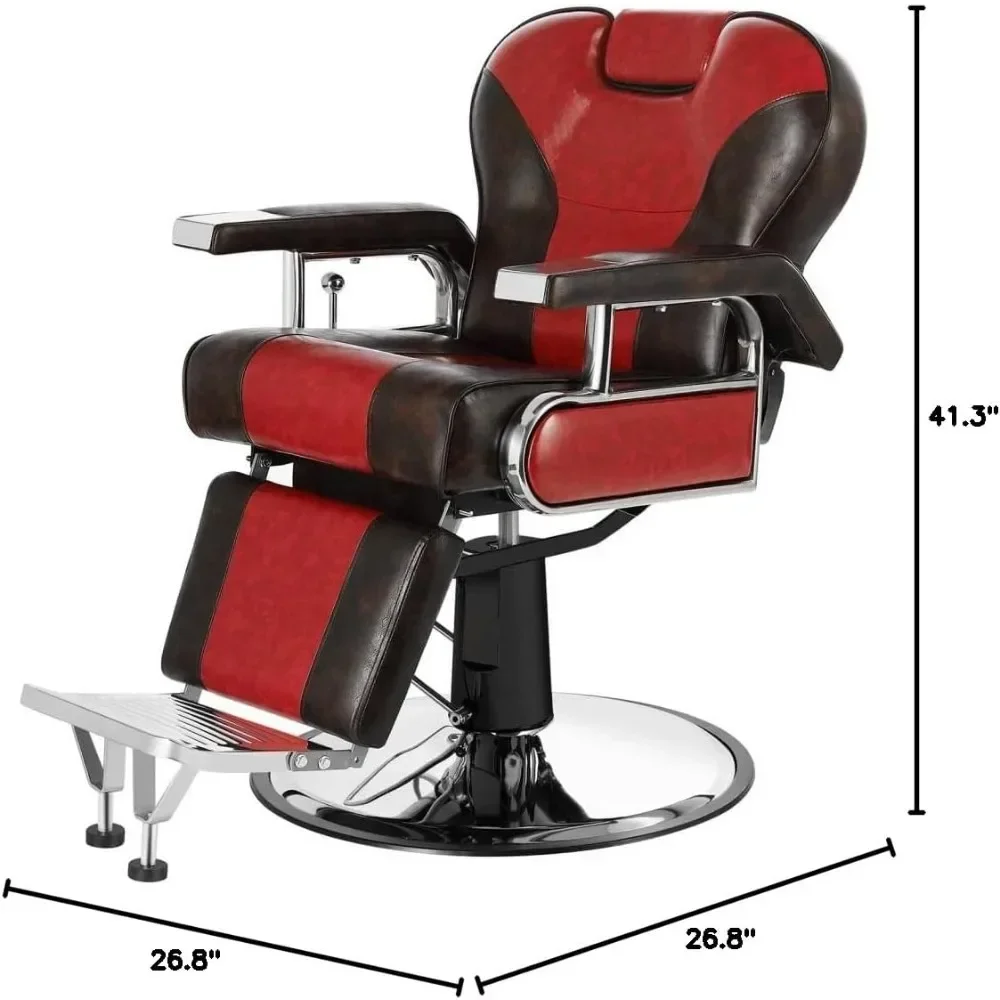 

A Barber Chair, Heavy Duty Barber Chairs Hydraulic Reclining Barber Chair Salon Chair Styling Chair 26.8Dx26.8Wx41.3H