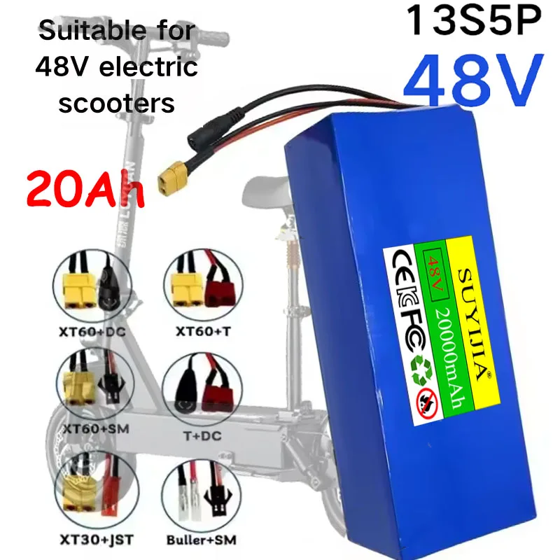 

13S5P 48V 20Ah 18650 Lithium Battery with Built-in Intelligent BMS, Suitable for 500-1000W Motors and Chargers