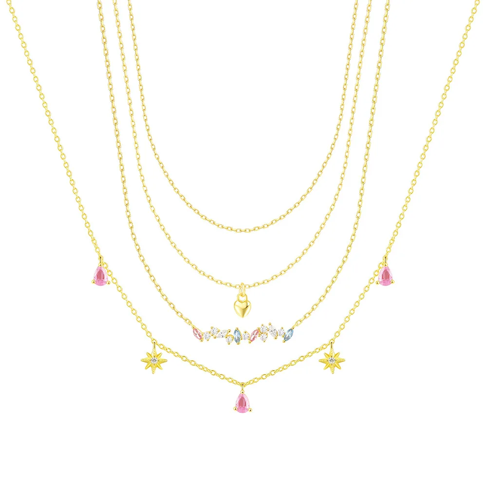 قلادة زركون ملونة للنساء ، فضة إسترليني هندسية ، فاخرة ، خفيفة ، بسيطة ، سلسلة ترقوة ، مجوهرات أنيقة #5