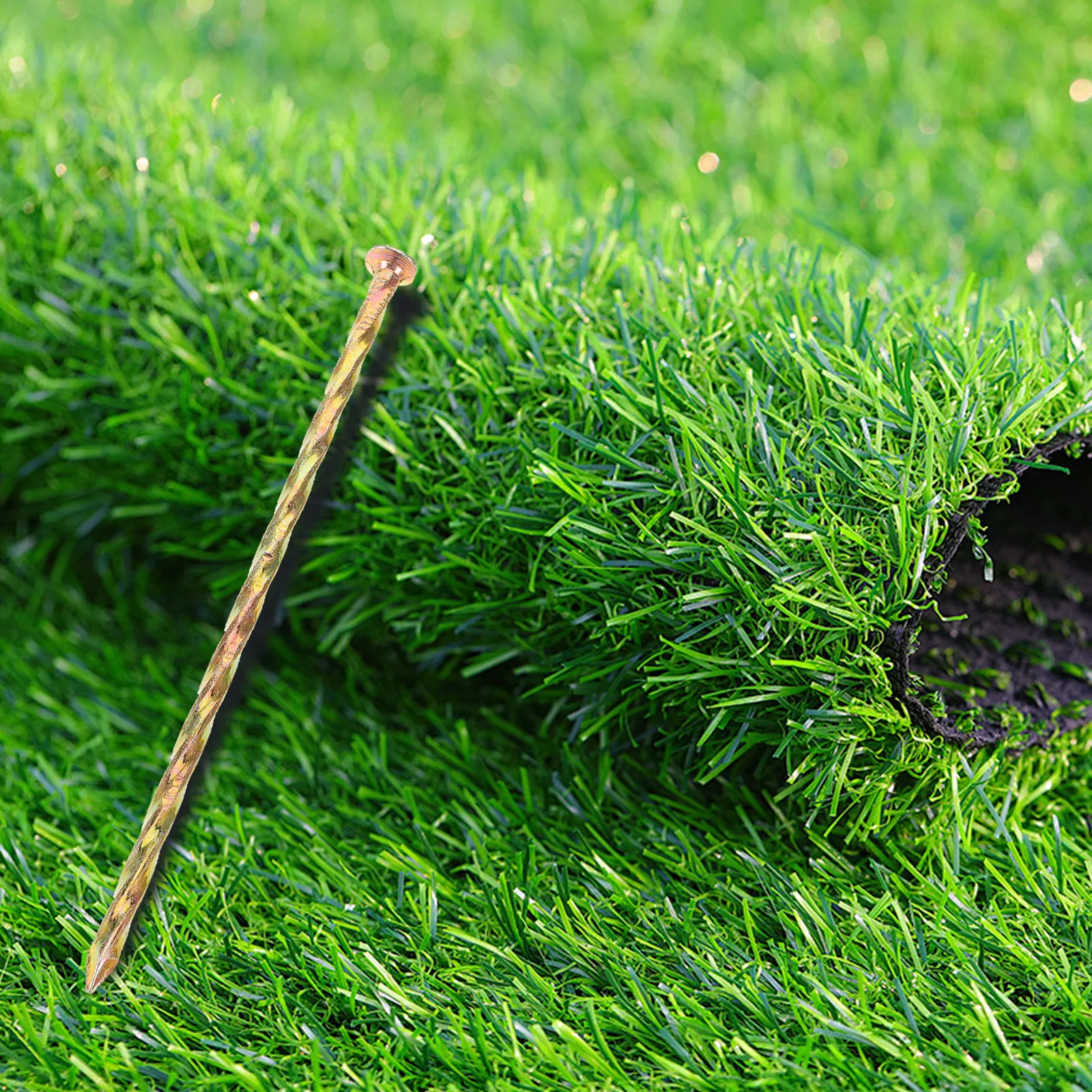 10Pcs Easy Install Spiral Carbon Steel Landscape Stakes for Artificial Grass Edging Turf Anchoring Ground Fixing Metal Spikes