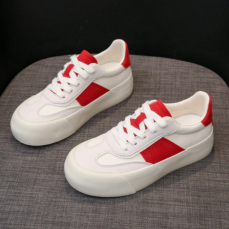 Spring New Canvas Shoes for Women with Thick Soled Board Shoes Casual Fashion Comfortable Running Walking Shoes