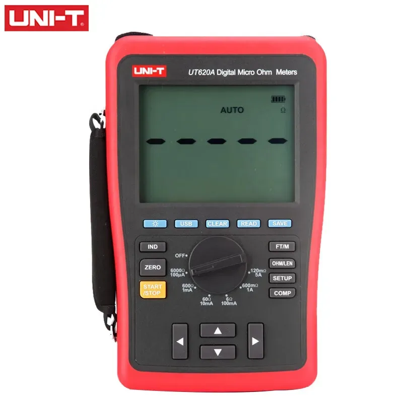 UNI-T Digital Micro Ohm Meter UT620A UT620B Manual Range DC Low Resistance Tester Data Storage/USB Data Transfer/Data Hold