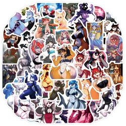 10/30/60pcs Sext Furry Anime Girl Stickers Waifu Hentai Graffiti Decals for Adult DIY Laptop Bike Diary Phone Waterproof Sticker