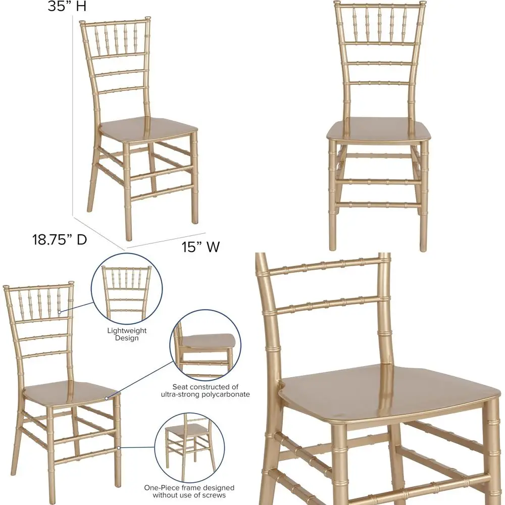 

Складной стул Chiavari с золотым дизайном из полимерной смолы