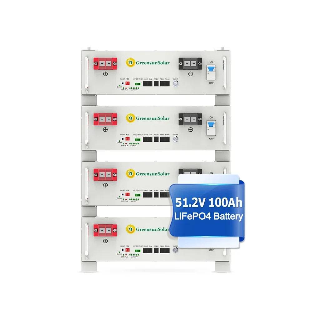 Factory 51.2v Home Energy Storage Battery Pack 5.12kwh 100ah Lifepo4 Lithium Battery Stackable