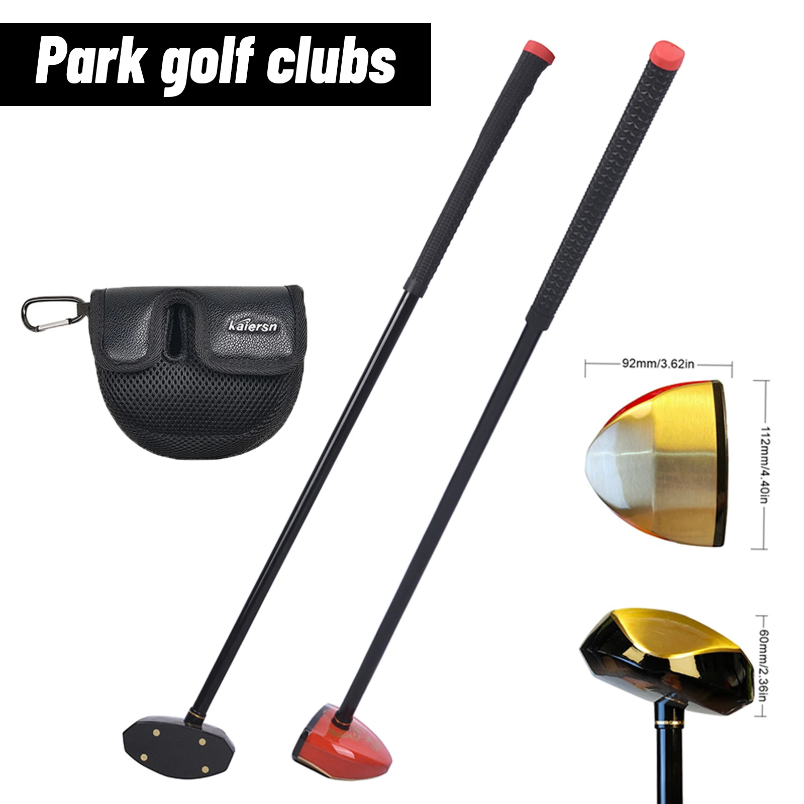 Park Golf Club Set with Ergonomic Non-Slip Grip & Durable Head Cover – Lightweight Outdoor Sports Equipment for Beginners
