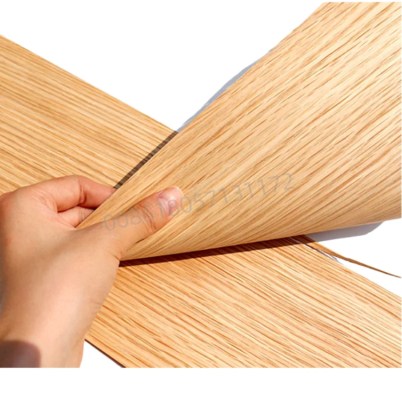Custom Natural White Oak Veneer with Straight Grain, 2 Piece, about 0.5mm thick, Rustic for Furniture & DIY Woodworking