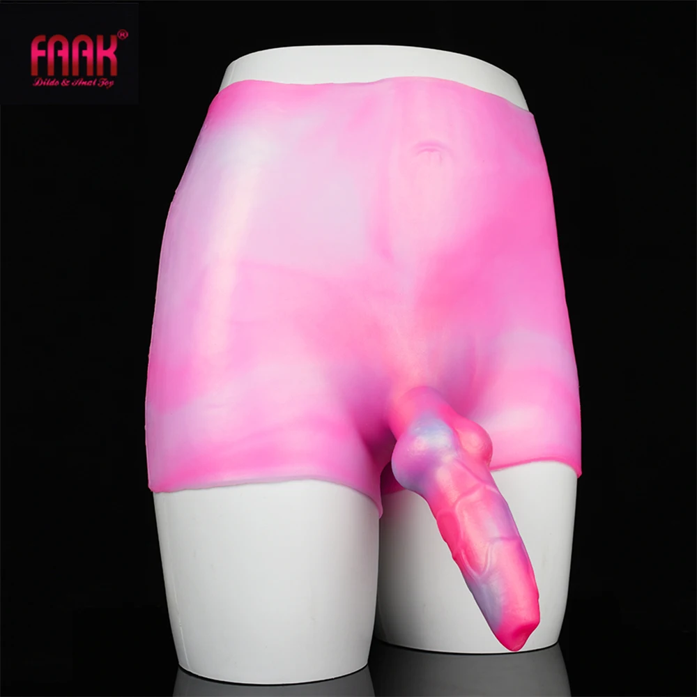 

FAAK Wearable Penis Anal Plug Stretchable Silicone Pants With Fantasy Dog Knot Dildo Sex Toys For Women Lesbian Masturbator