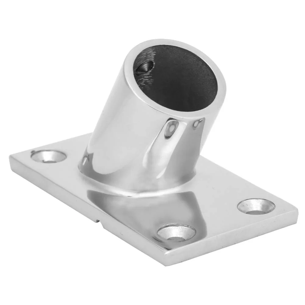 1pcs Stainless Steel 316 Boat Rail Fittings Thickened Rectangular Base Rail Tube Stanchion Base Marine Yacht Hand Rail Fitting