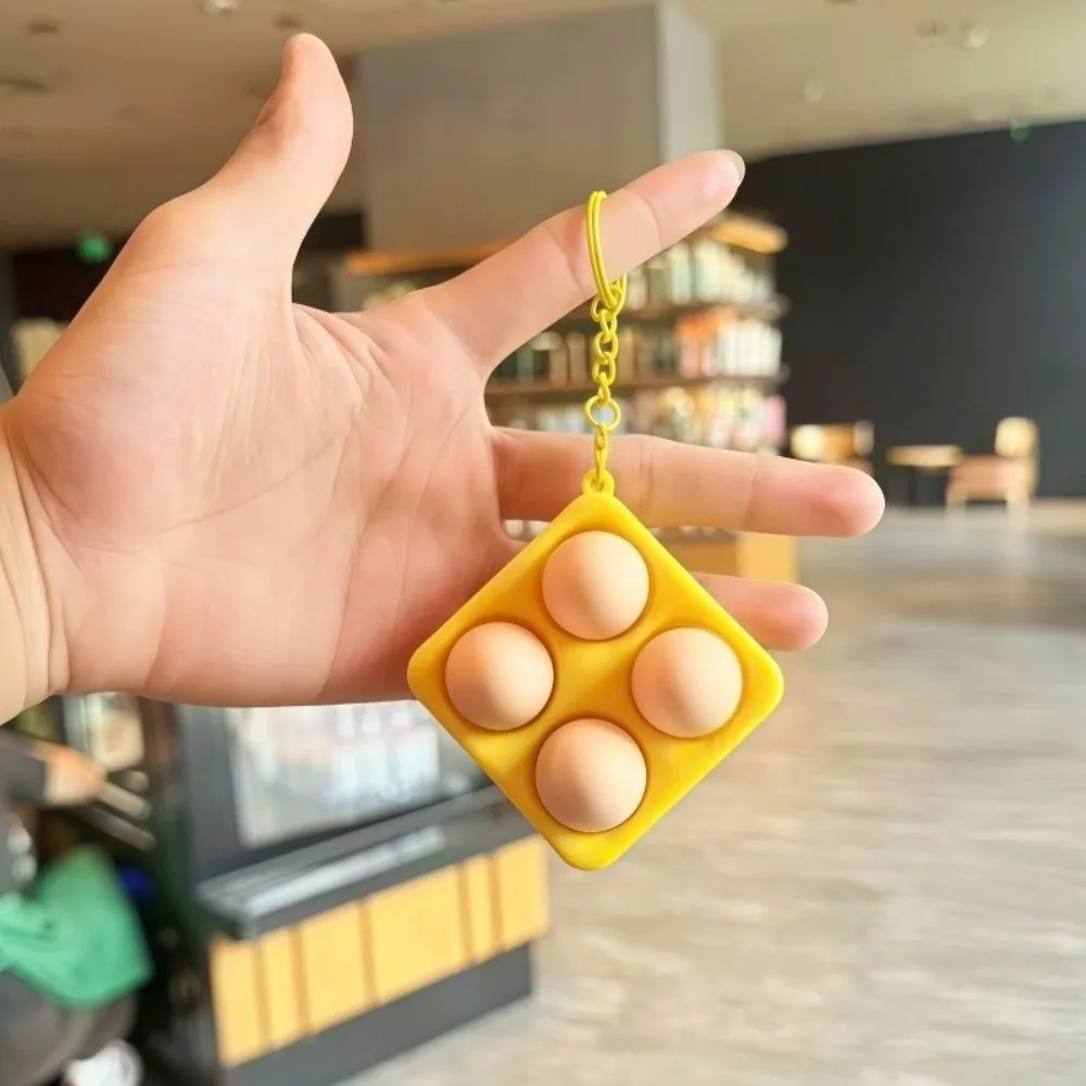 Food Clicker Keychain Pizza Egg Finger Button Keychain Finger Button Clicker Calming Keychain Reduce Pressure