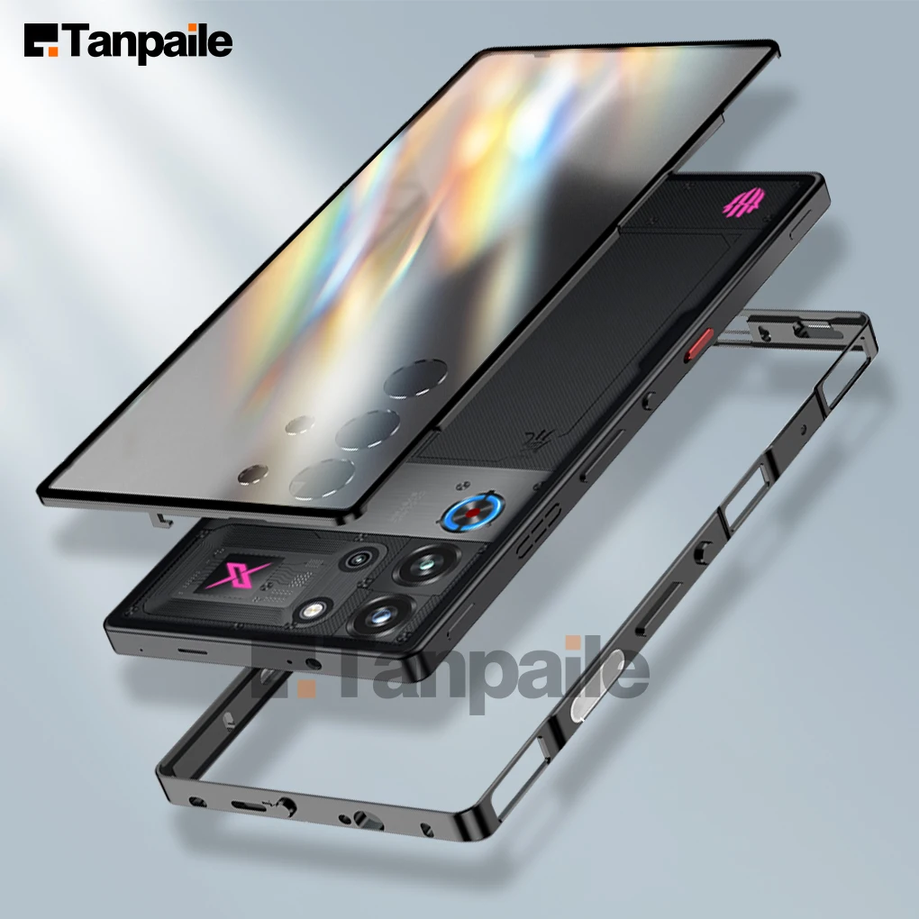 

Luxury Ultra-Thin Aluminum Alloy Metal Bumper Case for Nubia Red Magic 10 Pro+ 9S 8S Pro Plus Case Tempered Glass Lock Cover