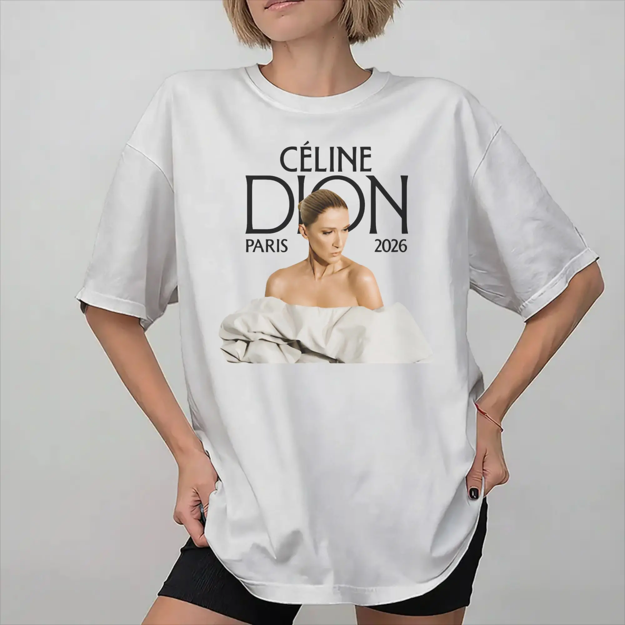 Футболки Celine Dion Paris 2026 Tour Merch для мужчин и женщин, из чистого хлопка, новинка, топы, футболки.