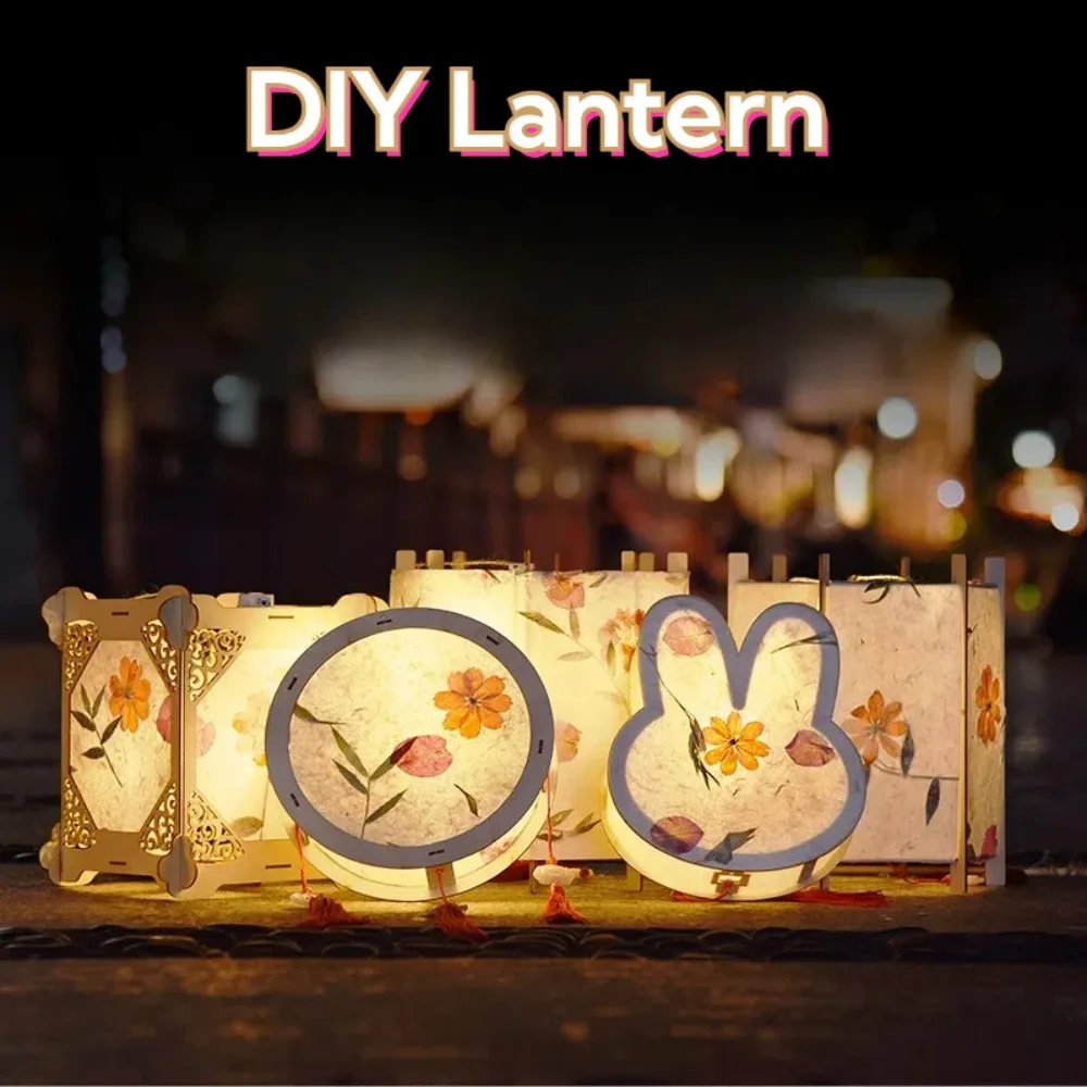 Obrázek 6: Čínské styl lanterna vytváření soupravy mid-autumn slavnost ruční papír lanterna starobylý dřevěný DIY materiál brašna pro děti